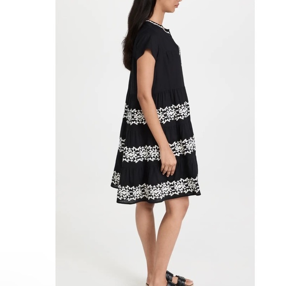 Roller Rabbit Shopbop Pamela Black & White Embroidered Cotton Lightweight Dress - Picture 4 of 14